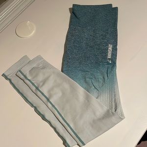 Gymshark Blue and White Ombre Leggings. Never before worn